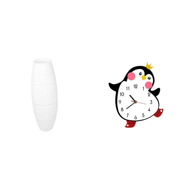 Lámpara De Pie De Papel Con Reloj De Pingüino De Madera, Multifuncional Y Con Función De Reloj Para Dormitorio, Hotel Y Hogar.