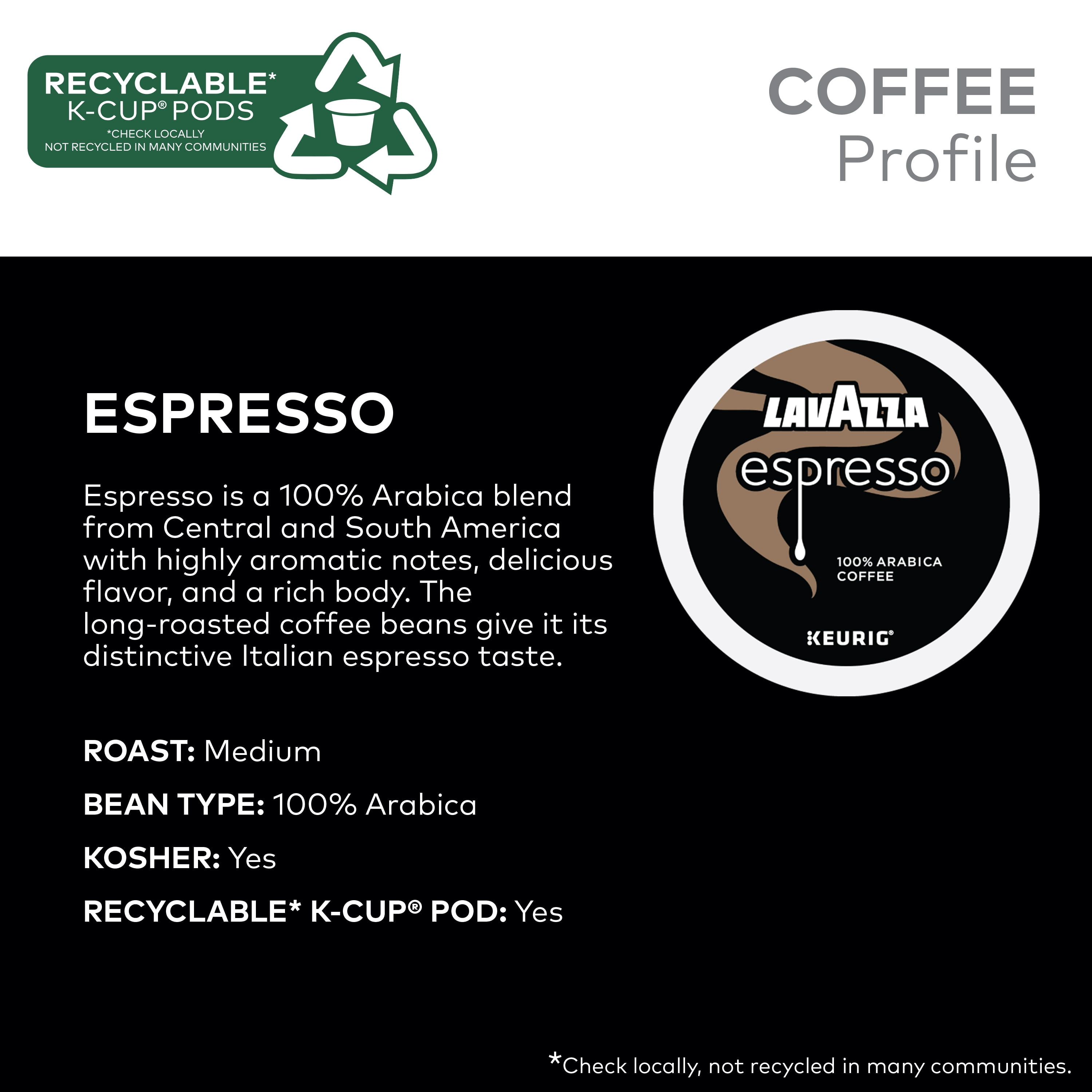 (3 pack) Lavazza, Variety Pack Light & Medium Roast K-Cup Coffee Pods, 20 Count