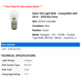 thumbnail image 2 of Outer Tail Light Bulb - Compatible with 2019 - 2020 Kia Forte, 2 of 2
