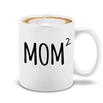 Shop4Ever® Mom Squared Mother of 2 Ceramic Coffee Mug Cup Gift for Mom of Three (White Handle 11 oz.)