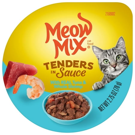 Meow Mix Tender Favorites with REAL Tuna & Whole Shrimp in Sauce Wet Cat Food 2.75 oz