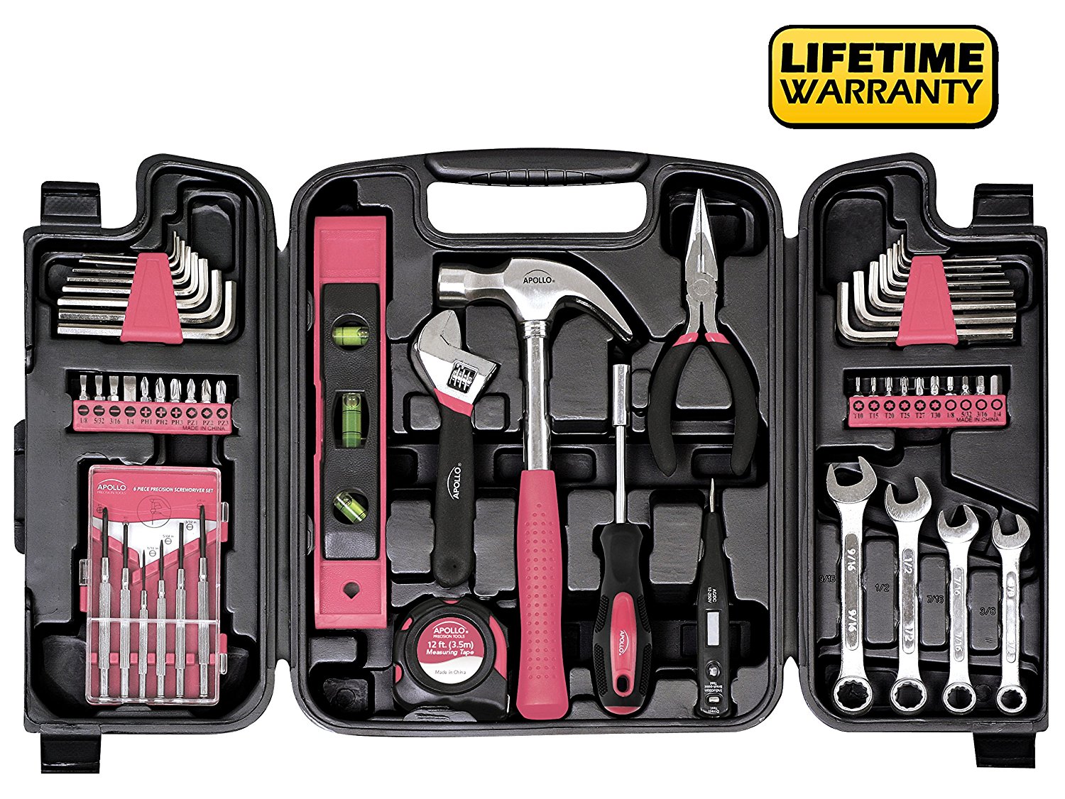 Apollo Tools Dt9408 53 Piece Household Tool Set With Wrenches, Precision Screwdriver Set And Most Reached For Hand Tools In Storage Case - image 4 of 5