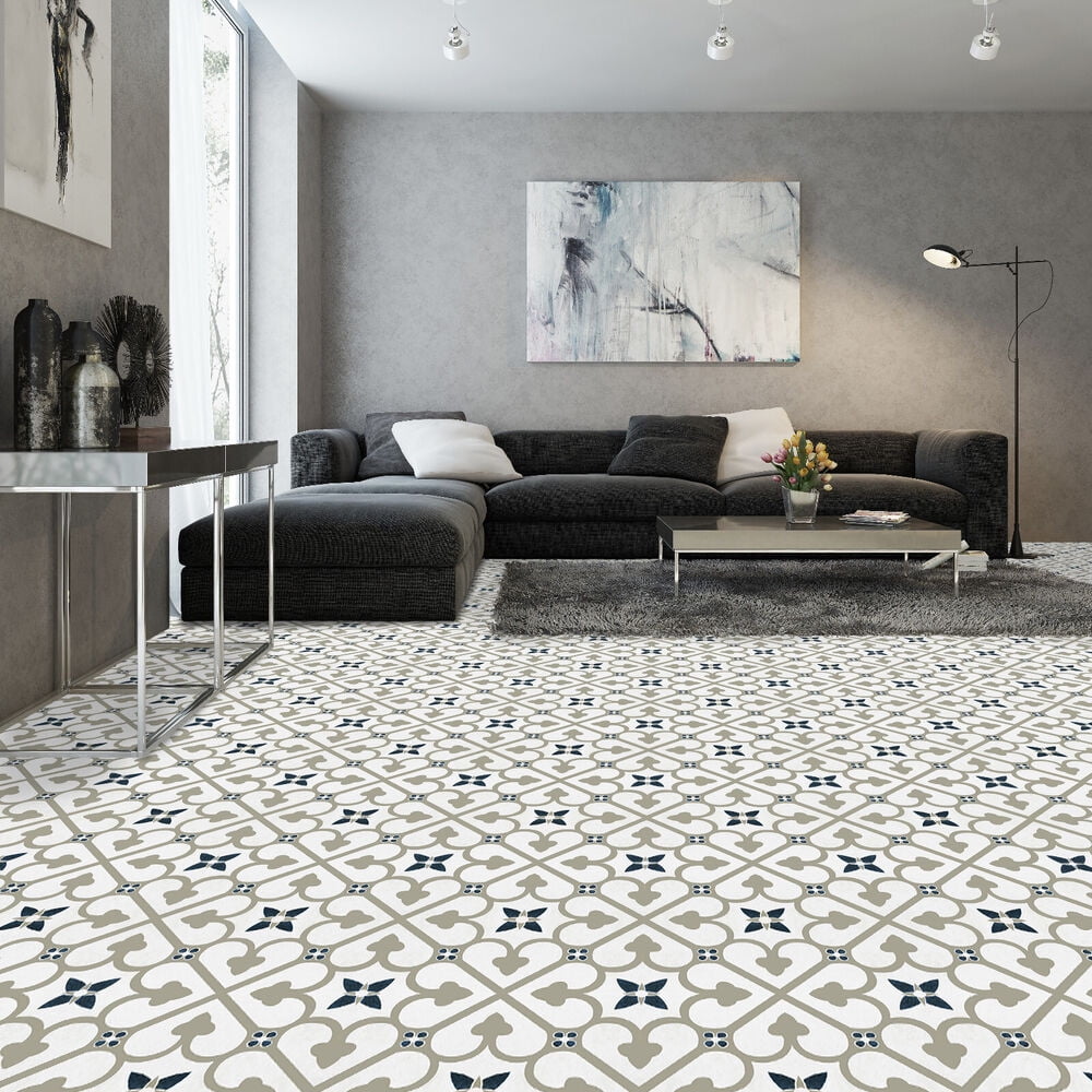 Multi Clover 12”x12” Peel ‘N’ Stick Self Adhesive Vinyl Floor Tiles for Bathroom