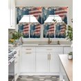 thumbnail image 4 of 4th of July Swag Kitchen Curtains Sets for Windows 24 Inch Length, Independence Day Mountain Forest Short Window Curtain Panels Swags Valances and Tiers 3 Piece Set for Cafe/Dining Room, 4 of 5