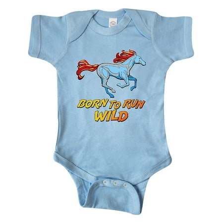 

Inktastic Born to Run Wild- galloping horse Gift Baby Boy or Baby Girl Bodysuit