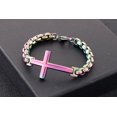 thumbnail image 5 of Metaljc Stainless Steel Christian Jesus Cross Bracelet for Men, Religious Fashion Gifts, 5 of 8