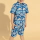 thumbnail image 5 of Gibobby Conjunto Niñas Camisa con estampado tropical para niños Pantalones de playa Ropa para niños Conjunto para niños de viaje junto al mar(Azul, 9-12 Meses), 5 of 5