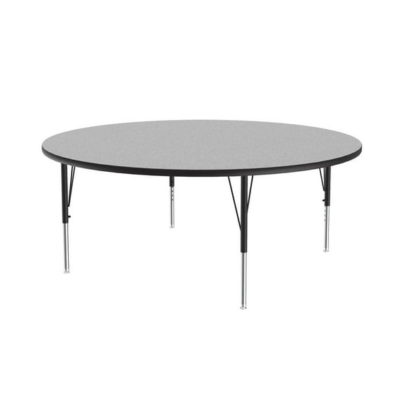 Correll Thermal Fused 60" Round Laminate Wood Activity Table in Gray Granite