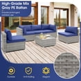 thumbnail image 6 of Canddidliike 3 Pieces L-Shaped Patio Sofa, Outdoor Patio Furniture Set with Cushions and Tempered Glass Table-Black, 6 of 7