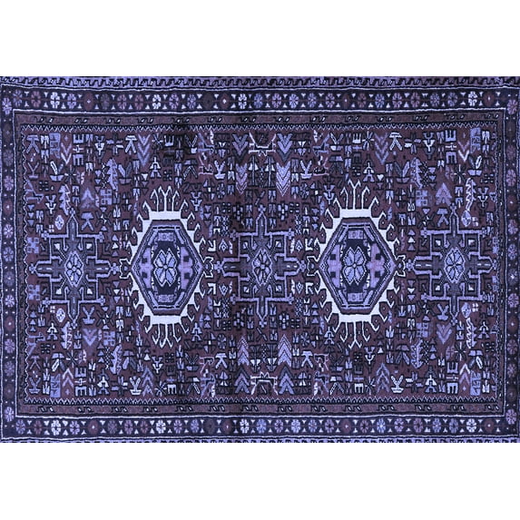 Ahgly Company Indoor Rectangle Persian Blue Traditional Area Rugs, 2' x 5'