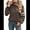 Coffee Color, variant on Women's Crew Neck Sweatshirt Casual Leopard Patch Pullover Long Sleeve Tops for Fall Spring Jumper Black L