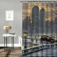 thumbnail image 2 of Creowell Snowy City Pretty Shower Curtain Modern Bathroom Decor with Hooks 100% Polyester Fiber Chic Style Various Sizes 69x72, 2 of 7