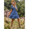 thumbnail image 6 of OUSIMEN Women's Dresses Casual Summer Print Ruffle A Line Short Sleeve Mini Floral Dress for Women, 6 of 10