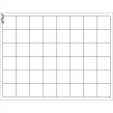 Graphing Grid Large Squares Wipe Off Chart - 17 x 22 in. - 6 Each