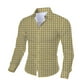 thumbnail image 1 of Camisas Para Hombre Manga Larga De AlgodóN Blusa superior de camisa de autocultivo a cuadros de manga larga para hombre (Yellow, M), 1 of 2