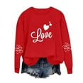 thumbnail image 2 of Fnooota Womens Sweatshirts, Crew Neck Long Sleeve Pullover Graphic Valentine's Day Tops Red Size S, 2 of 6