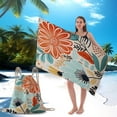 thumbnail image 2 of Lksixu 2 in 1 Packable Beach Towel & Backpack, Floral Print Microfiber Beach Towel with Built-in Storage, Sand Free Quick Dry Bath Towel Convertible Beach Mat & Carry Bag for Pool Camping Travel, 2 of 9