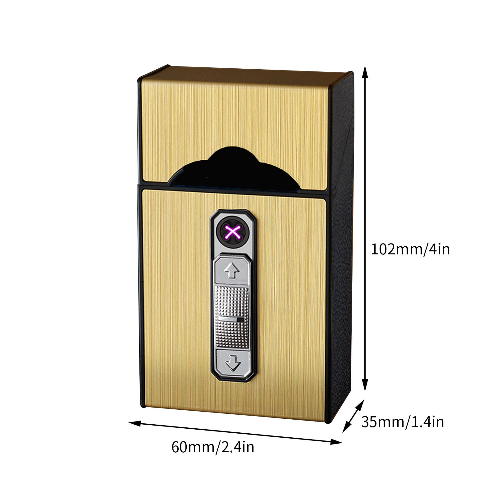 Ycolew Cigarette Case Full Pack 20 Regular Cigarettes Box with USB Lighter Rechargeable Flameless Windproof Moisture-Proof Portable