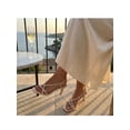thumbnail image 6 of BLISSFUL STEP Glitter Stiletto Heel Slingback Strap Square Toe Sandals for Women Rose Gold (Size 6), 6 of 7