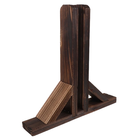 Mobestech Coffee Wood Garden Fence Base with Sturdy Support for Small Fence Border and Outdoor Landscaping
