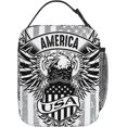 thumbnail image 3 of Lunch Bag American Flag USA Cool Bald Eagle Pattern Lunch Tote Bag Waterproof Portable Fashion Lunch Bag With Zip Closure For Boating, Work, Shopping, 3 of 6