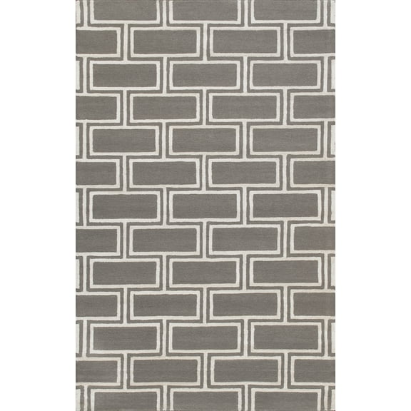Pasargad Home Edgy 5' x 8' Hand-Tufted Silk and Wool Grey/Ivory Rug, For Indoor Space and all Age of Group