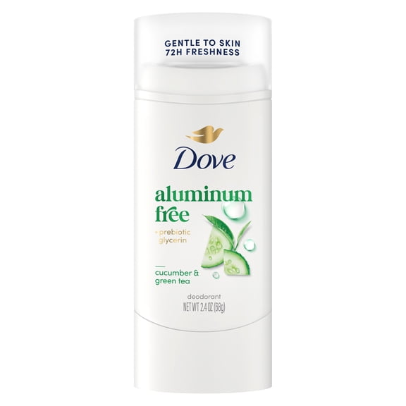 Dove Deodorant Stick for 72 Hour Odor Protection Cucumber & Green Tea Aluminum Free, 2.4 oz