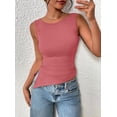 thumbnail image 2 of PRETTYGARDEN Womens Ruched Tank Tops Summer Sleeveless Slim Fit T Shirts Blouses Going Out Y2K Fashion Clothes, 2 of 7