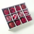 thumbnail image 2 of Doce adornos navideños festivos con forma de bola para una decoración navideña vibrante, 2 of 7