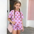 thumbnail image 4 of Mifsaly Kids Girls 2 Piece Cotton Matching Outfits Short Sleeve Cute Printed Tops and Shorts Skin-Friendly Breathable Casual Summer Clothes, 4 of 6