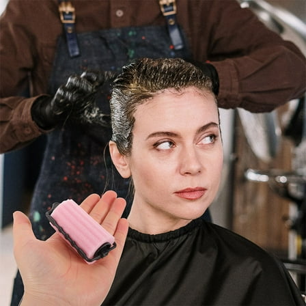 AURARMLET Pink Sponge Hair Rollers Damage-Free for Versatile Styling 6Pcs