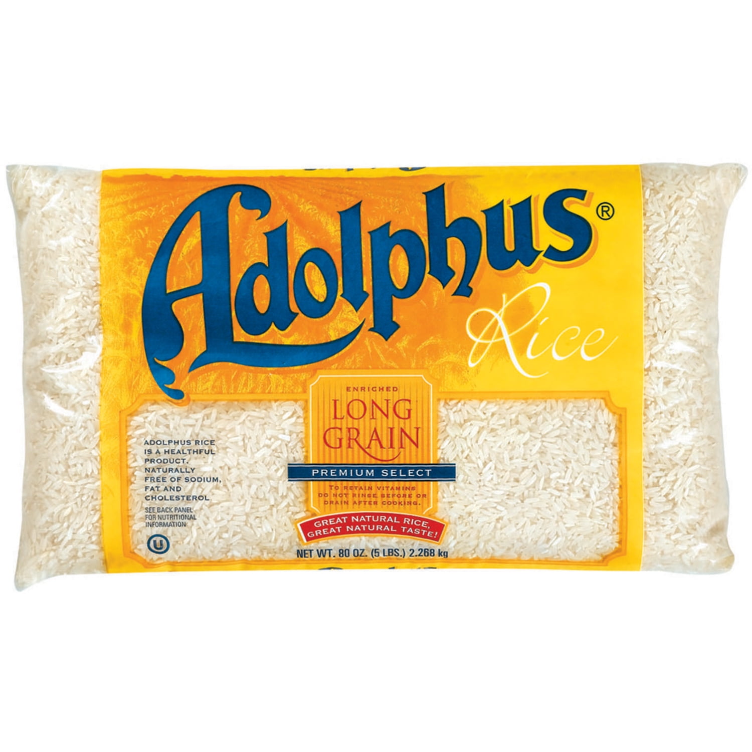 Adolphus Enriched Long Grain White Rice, Gluten Free, 5 lb Bag