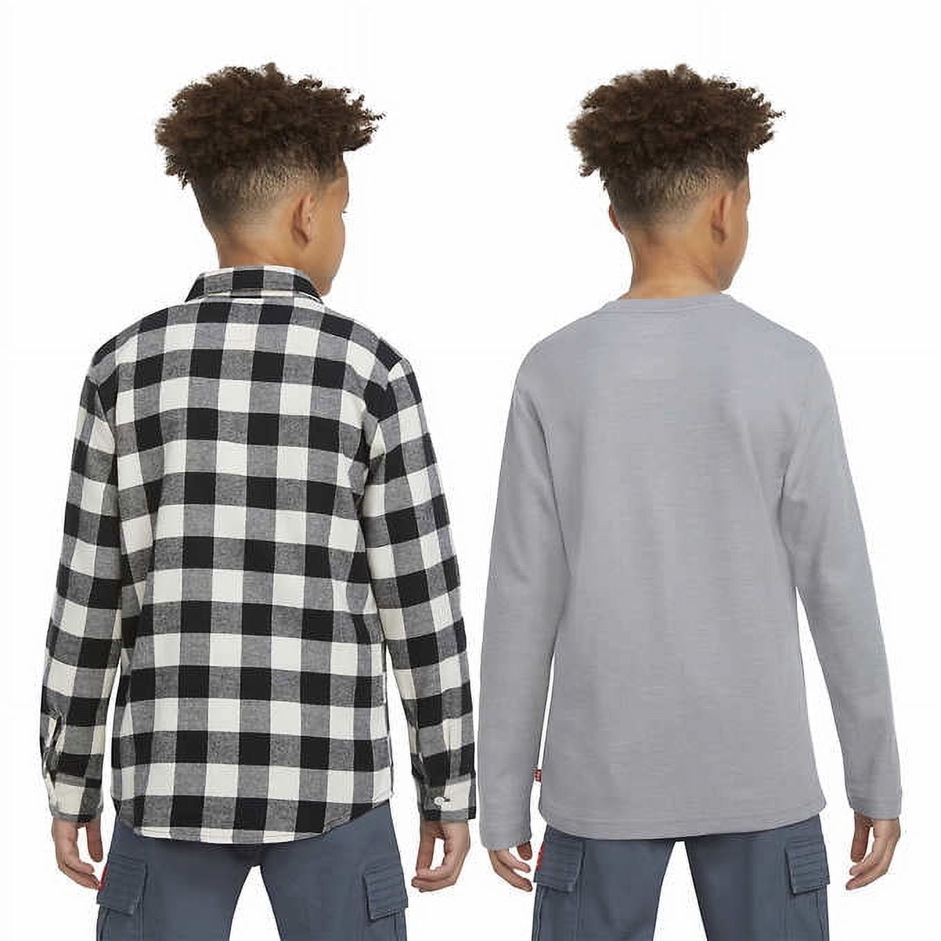 Levi's Youth Boy Flannel & Thermal 2-Pack Top Set (Black, XS-5/6)