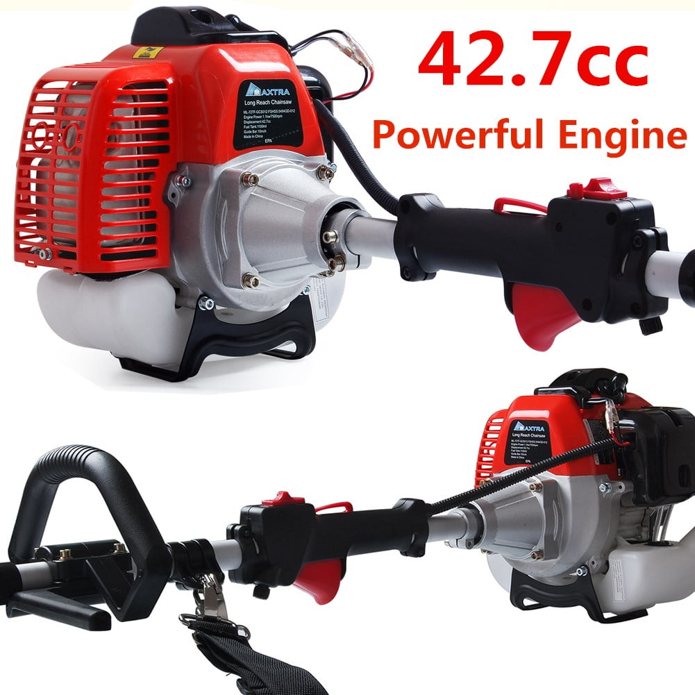 Maxtra 42.7CC 2 Stroke 1.5HP 1100W Gas Pole Chainsaw Pruner Trimmer with Adjustable Length 11.35 Feet to 8.2 Feet