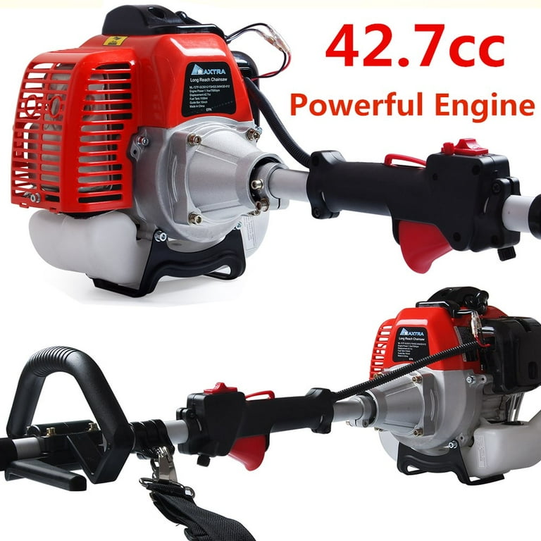 Maxtra 42.7CC 2 Stroke 1.5HP 1100W Gas Pole Chainsaw Pruner Trimmer with  Adjustable Length 11.35 Feet to 8.2 Feet
