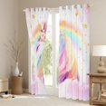thumbnail image 3 of Erosebridal Girly Dreamy Unicorn Curtains Pack of 2 (42x84 Each), Cartoon Rainbow Flower Curtains Blackout, 3 of 6