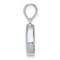 thumbnail image 2 of Sterling Silver Rhodium-plated Synthetic Opal Polished Teardrop Pendant, 2 of 3