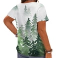 thumbnail image 2 of CLOOCL Short Sleeve Blouse Simple Forest Printed Casual Shirt Plus Size Summer Tops, 2 of 6