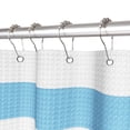 thumbnail image 4 of Mizhona Minimalist Stripes Waffle Shower Curtain,Blue Shower Curtain,Bathroom Shower Curtains,72"x72", 4 of 5