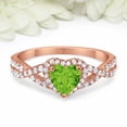 thumbnail image 6 of HeartsAndYou 2ct Natural Peridot Diamond Engagement Ring Split Shank Halo 14k SOLID Rose Gold, 6 of 9