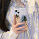 thumbnail image 3 of Compatible con iPhone 13 Funda con función atril giratoria 360, Sunset Beach Palm Trees, carcasa protectora de cuerpo completo a prueba de golpes con parachoques de TPU suave y parte trasera de polic JAMW Sencillez, 3 of 5