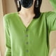 thumbnail image 5 of Cárdigan de punto para mujer, camisa básica con cuello en V, manga larga, conjunto de primavera, suéter para mujer, estilo coreano, 5 of 6