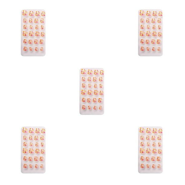 Vogacara 1 Juego de puntas de uñas artificiales, prensa en las uñas para niños, dibujos animados, patrón encantador, prepegamento, calcomanías para Type2 NO2 Vogacara CBP266306