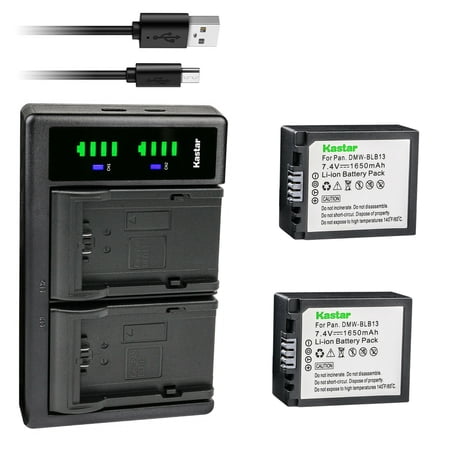 Kastar 2-Pack DMW-BLB13 Battery and LTD2 USB Charger Replacement for Panasonic Lumix DMC-GF1 DMC-GF1C DMC-GF1CGK DMC-GF1K DMC-GF1EG DMC-GF1GH Camera DMW-BLB13 DMW-BLB13E DMW-BLB13GK DMW-BLB13PP