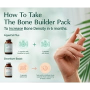 AlgaeCal Bone Builder Pack - Calcium with Vitamin D and Strontium, Clinically Supported to Increase Bone Density in 6 Months, 1-Month Supply