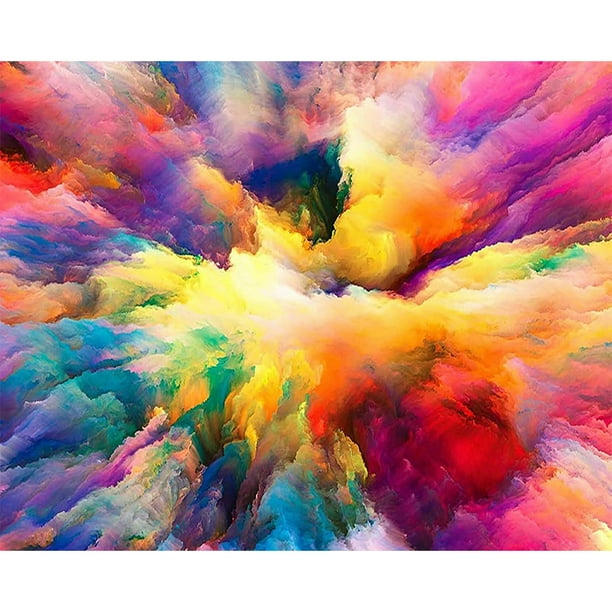 50x40cm colorido DIY pintura por número Kit nubes coloridas decoración abstracta regalo arte FLhrweasw Nuevo