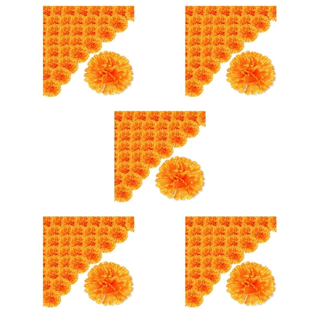 Flores de Caléndula de 3.9 Pulgadas Flor Artificial del Día de Los Muertos 250 Piezas Cabeza de Flores de Caléndula Falsa para Hacer Guirnaldas de Caléndula