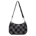 thumbnail image 4 of Bolsa Retro Mujer Denim Plaid Print Underarm Bag Cadena pequeños (Azul oscuro) Likrtyny Para Estrenar, 4 of 9