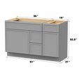 thumbnail image 3 of 51" Freestanding Bathroom Vanity Cabinet without Top in Gray, 3 of 6