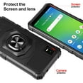 thumbnail image 3 of For AT&T Calypso 3 / Cricket Debut Smart Dropproof Shockproof Kickstand Ring Stand Phone Case Cover With Tempered Glass Screen Protector - Black, 3 of 4